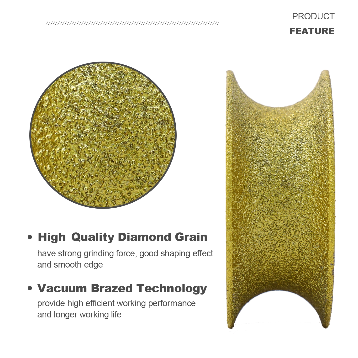 Profile Hand Diamond Wheel Height Edge Grinding for Stone Marble Granite Rock 15 2 10