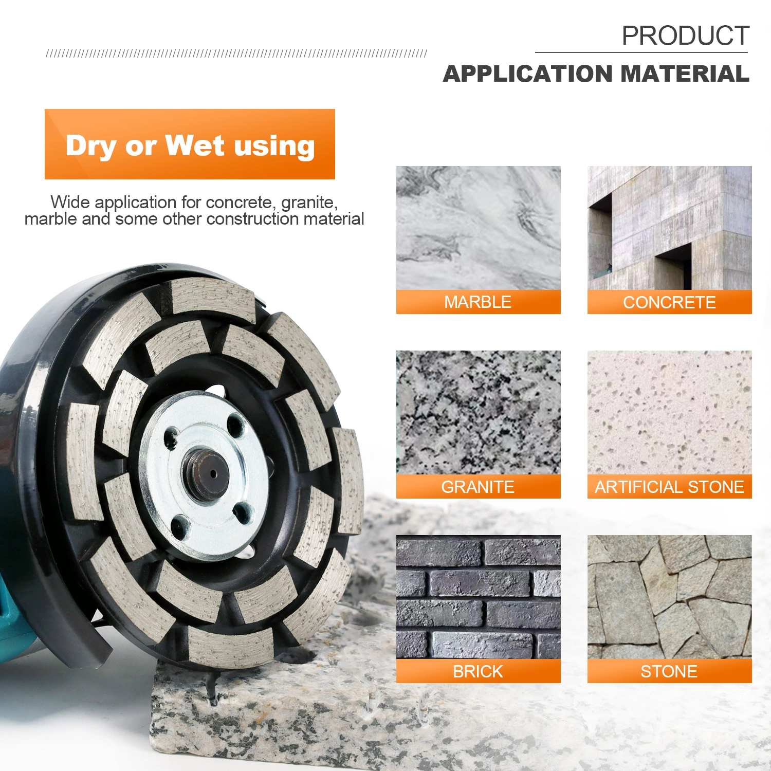 Diamond Cup Grinding Wheels Disc for Concrete Floor Grinder Polishing Disc 12 3 9