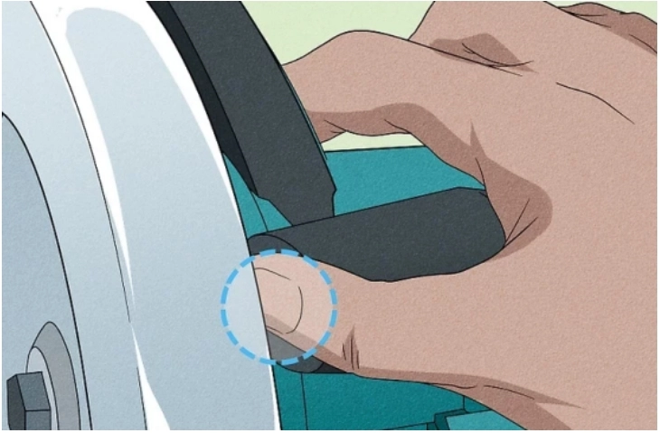 Hold down the spindle lock button
