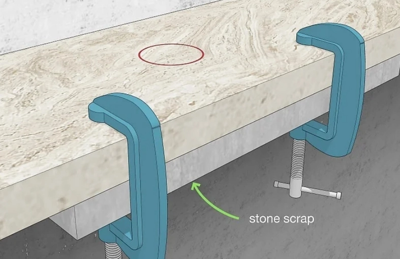 How to Drill Holes in Granite: A Step-by-Step Guide 6 Place a piece of scrap stone directly beneath the drilling area